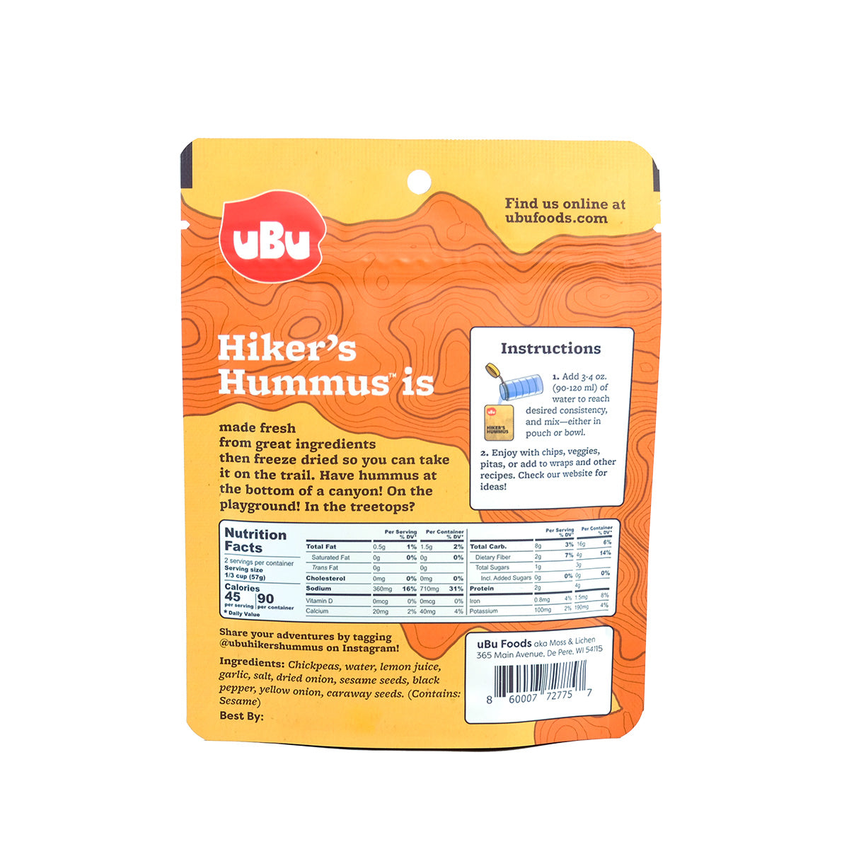Everything Bagel Hiker's Hummus (Case of 24/1.5oz)