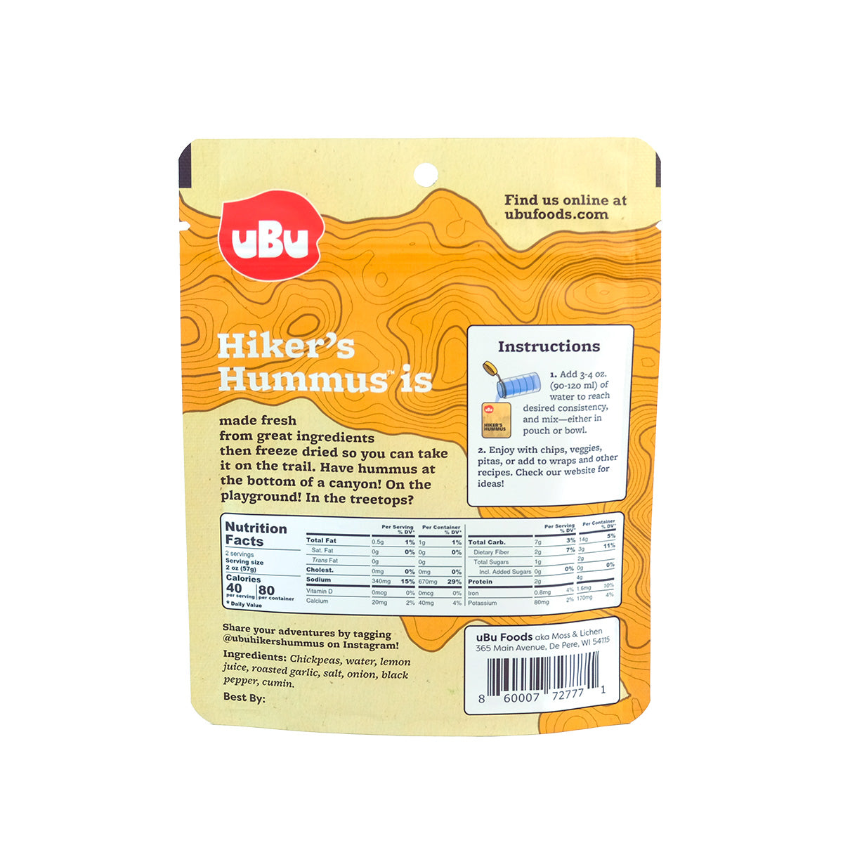 uBu Hiker's Hummus (4-pack)