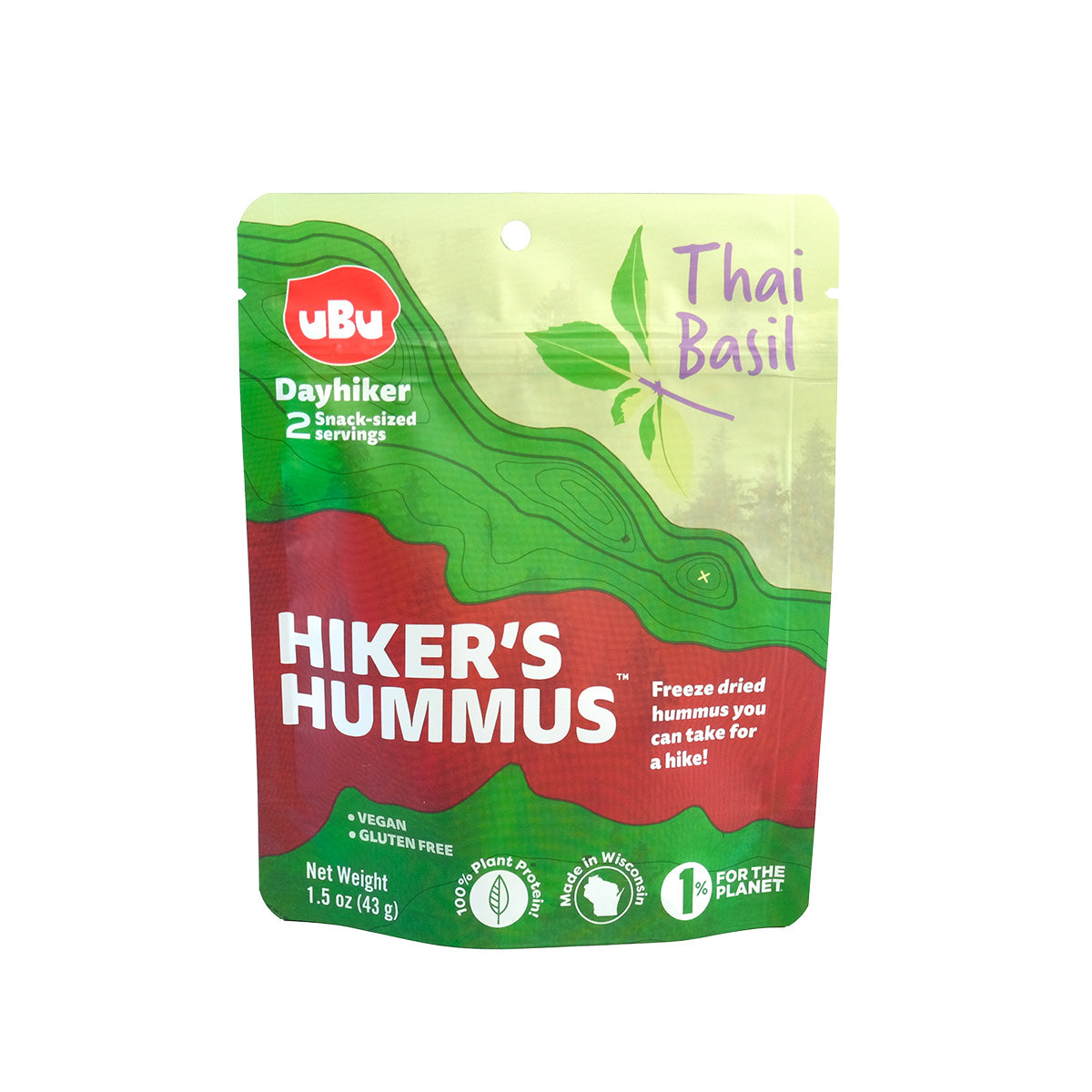 Thai Basil Hiker s Hummus Case of 24 1.5oz uBu Foods